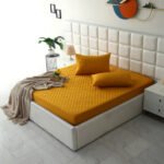 Premium Quilted Waterproof Mattress Protector – Mustard
