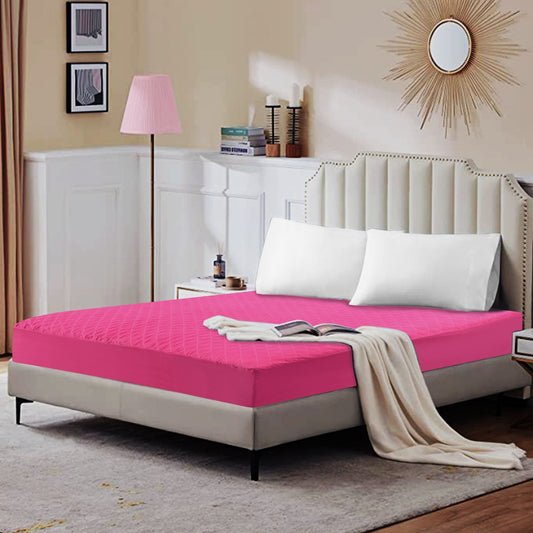 Premium Quilted Waterproof Mattress Protector – Pink