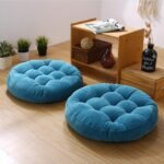 Sky Blue Round Floor Cushion – Soft & Comfortable Home Seating